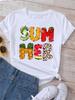 White Cartoon Casual Women FeUnisex Clothes Summer Funny Watermelon Fruit Print Women T Shirt Harajuku Aesthetic Clothes