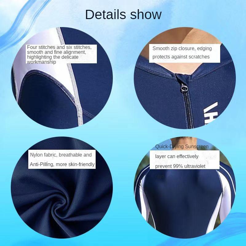 New Outdoor Men's Diving Suit One-piece Sunscreen Swimsuit Quick Drying Jellyfish Suit Surfing Professional Swimming Suit
