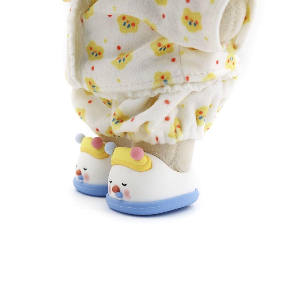 1 pair Hand-made Standing Cotton Doll Shoes Rubber Mini Doll Sandal  Cotton Stuffed Doll