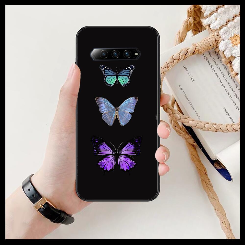 Beautiful Butterfly Pattern Phone Case For Xiaomi Redmi Black Shark 4 Pro 2 3 3s Cases Helo Black Cover Silicone Back Prett Mini