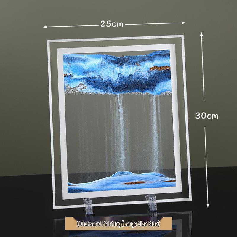 Kulatá přesýpací hodiny 3D s tekutým pískem Domácí dekorace - Vysoce kvalitní stolní ozdoba do obývacího pokoje