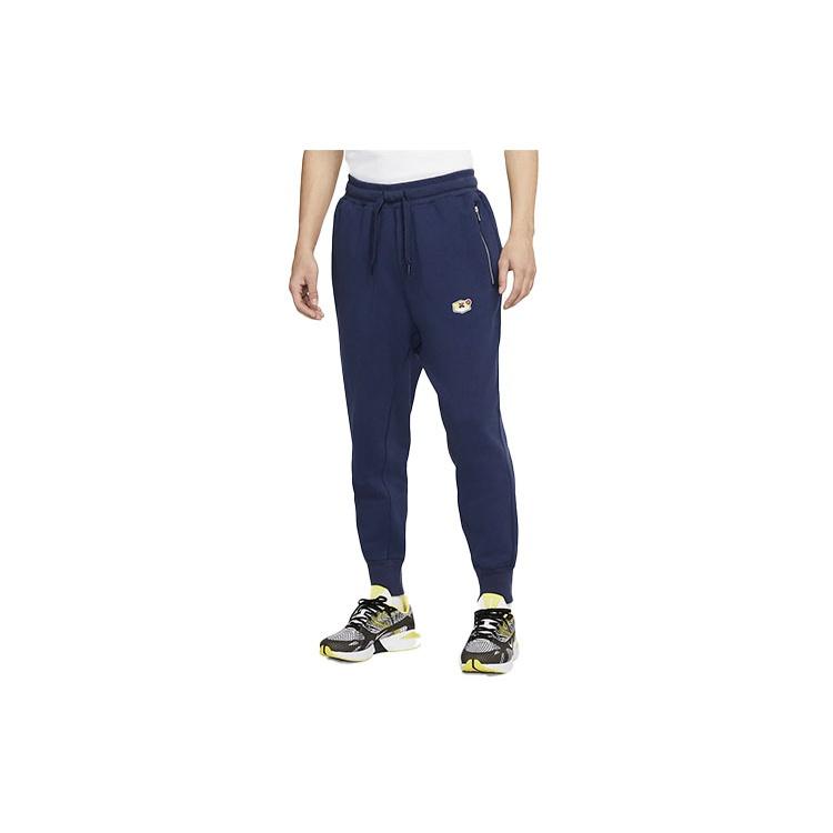 Nike Sportswear Airmoji Embroidered Bundle Feet Knit Sports Pants Navy Blue Dark Men s CU4262-410 S