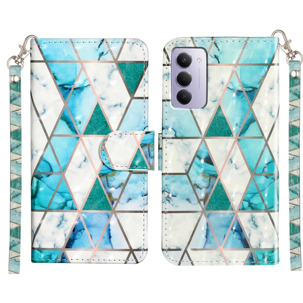 Para Xiaomi Redmi 15 5G (eu) (171mm)/Xiaomi Redmi 15 4G (eu) (171mm) Capa Carteira de Couro com Padrão 3D Estampado para Celular com Alça