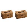 ABBY-2X Rattan Rectangular Tissue Box Cover - Boho Decorative Woven Tissue Holder,Vintage Farmhouse Tissue Dispenser For Home