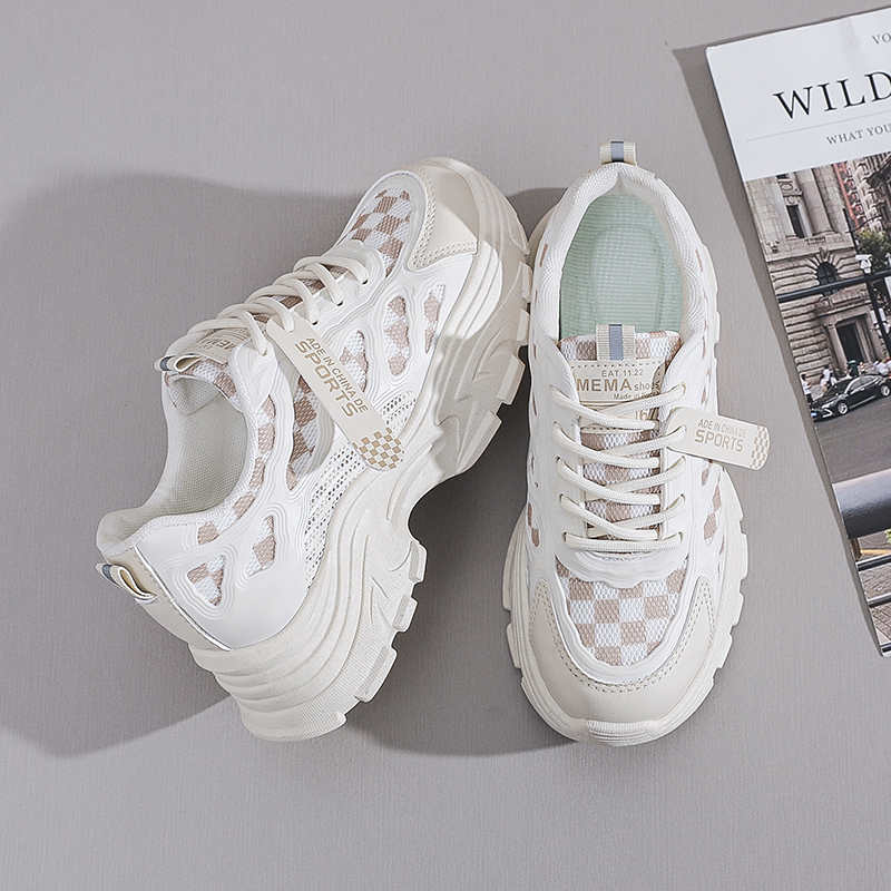 Fashion Round Tip Thick Sole Running Shoes Women Bling Casual Women Golf Sneakers For Women Shoes Sports High Fashion Shoess