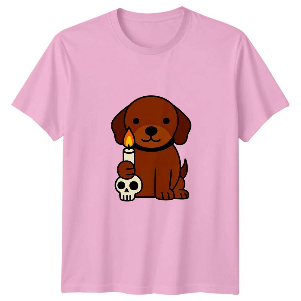 Dog Candle Skull Halloween Holidays Unisexs TShirt Unisexs Tee Graphic Unisex Top