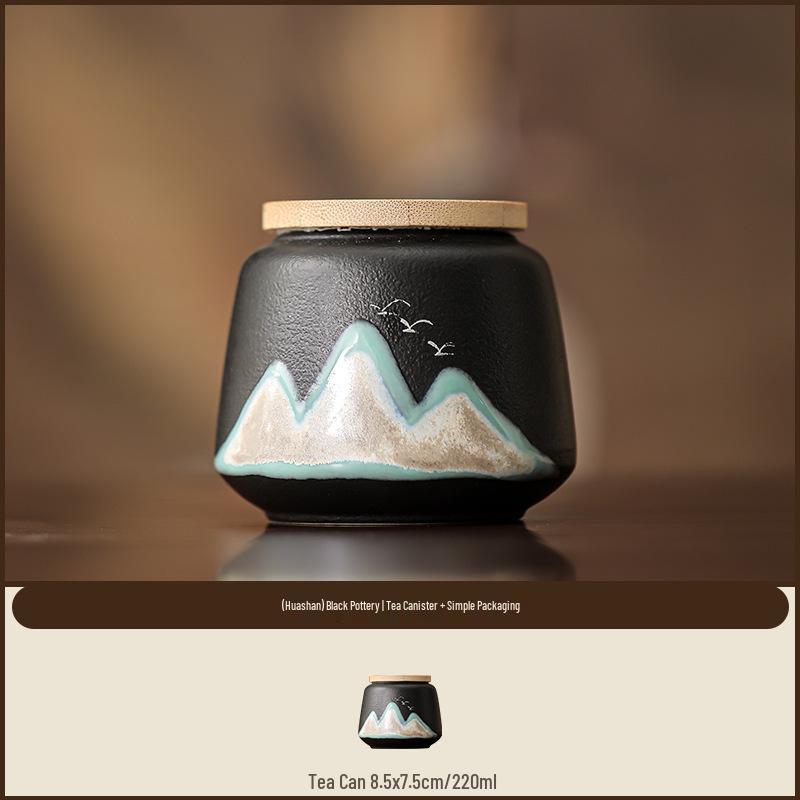 Exquisite Glazed Ceramic Tea Storage Jar: Moisture-Proof Pottery for Green, White, and Pu-erh Teas