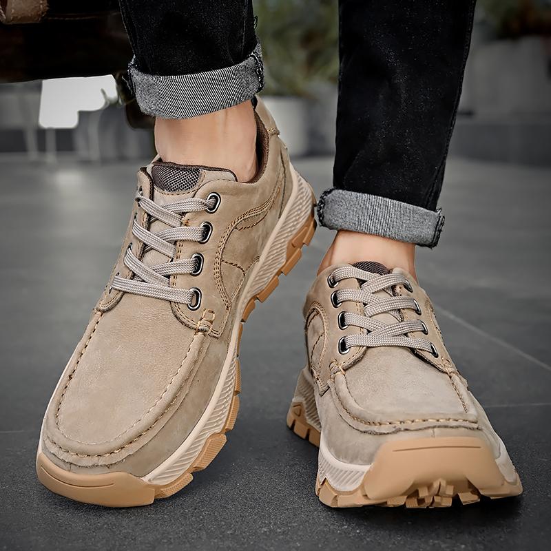 Men's Leather First Layer Cowhide Casual Shoes Business Shoes Outdoor Leisure Hiking Shoes