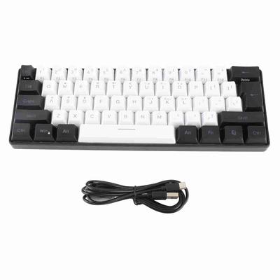 Gaming Keyboard USB 61 Keys RGB Backlit Ergonomic Contrast Color ABS Keycaps Wired Keyboard for