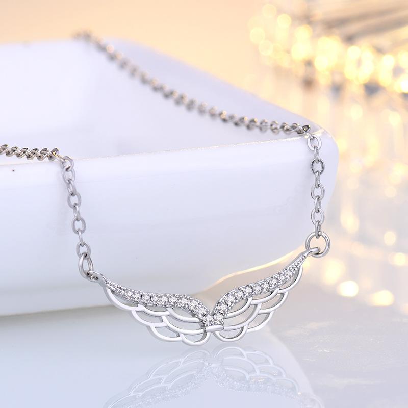 925 Sterling Silver Moon Necklace Pendant Zircon For Women Fashion Exquisite Student Girlfriend Jewelry Accessories Heart GiftGood Product
