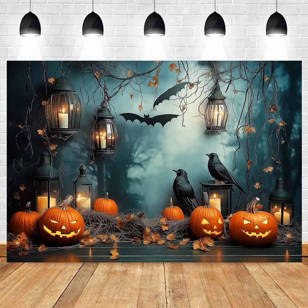 Halloween Party Backdrops Bats Ghost Pumpkins Kids Adult Child Baby Photocall Evil Witch Bats Retro Photography Backgrounds