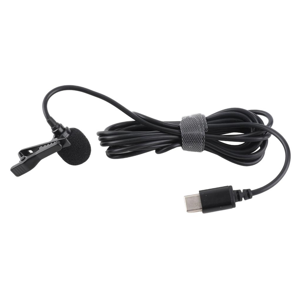 Lavalier Microphone USB Type C Wired Lapel Mic for Interview Smartphone Recording Video Online Class Game Live Streaming
