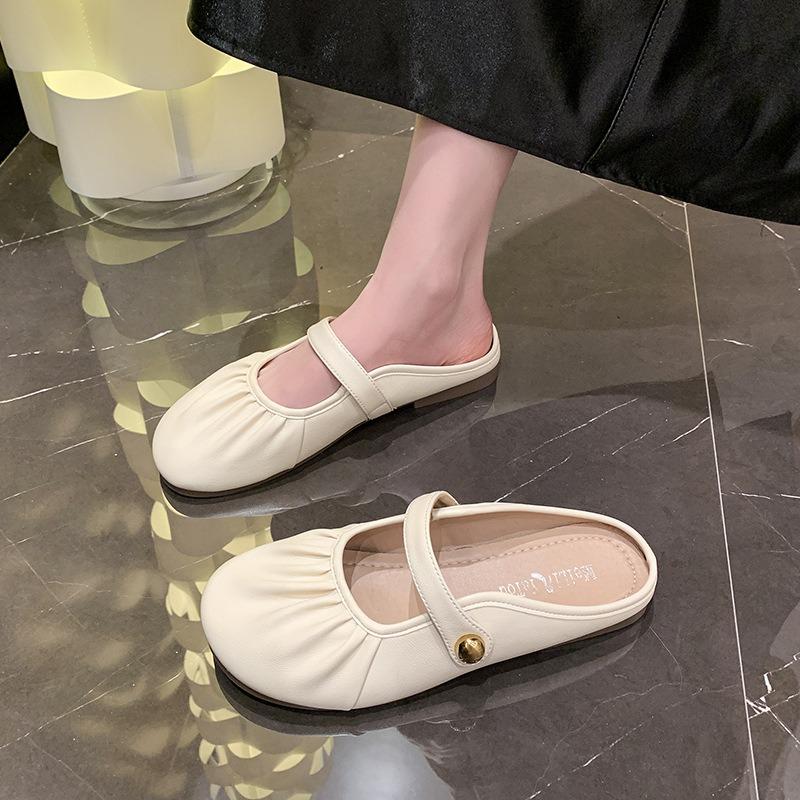 Slippers Women's Spring Outer Wear New with Skirt Sandals Retro Bag Head Shoes