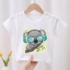 Kids Koala On The Tree Graphic Cartoon Boys T Shirts Funny Animal Girls Clothes Summer Short Sleeve Children‘s Clothing