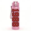 1PC Number 1988 Bold Text 750ml Color Plastic Sports Water Bottle Leakproof Flip Straw Lid Suitable for Sports Office Home Use