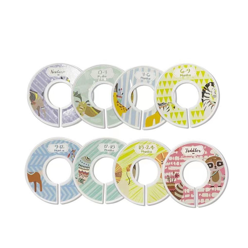 8 Pieces Wardrobe Clothes Dividers Portable Closet Hanging Size Buckles Hanger Separation Circle Bedroom Shopping Mall