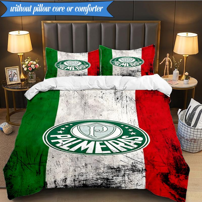 3PCS Sociedade Esportiva Palmeira Printed Soft Bedding Set,Including 1pc Duvet Cover And 2pcs Pillowcases Perfect for Bedroom, Dormitory, Fan gift