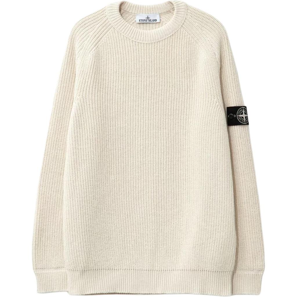 Stone Island Ss25 Crew Neck Pullover Knit Ribbed Edge Logo Casual Comfortable Solid Color Sweater Men sweater K2S155100012S00TA-V0093