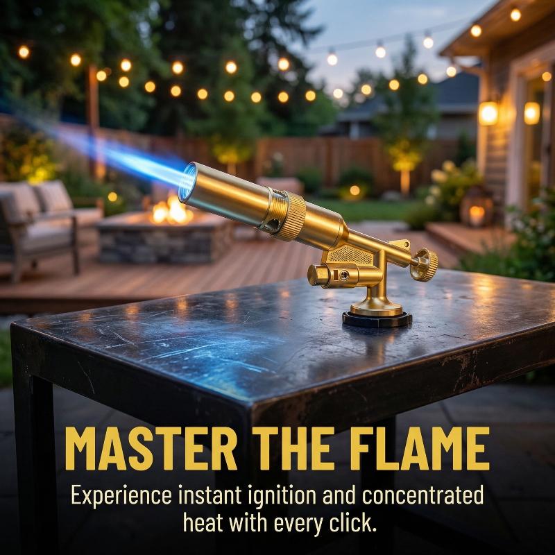 Manual Gas Welding Torch Head Portable Adjustable Nozzle High Heat Flame for BBQ Metalwork Soldering