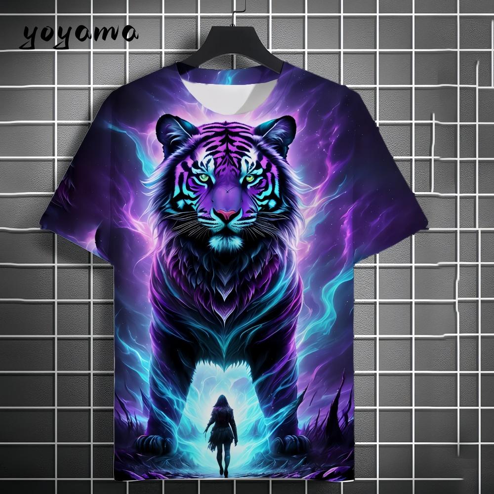 

Men s T-Shirt Tiger 3D Print Men s Top Trendy Street Versatile Men s Short Sleeve Tee Fashion Oversize Breathable Men s Clothing S