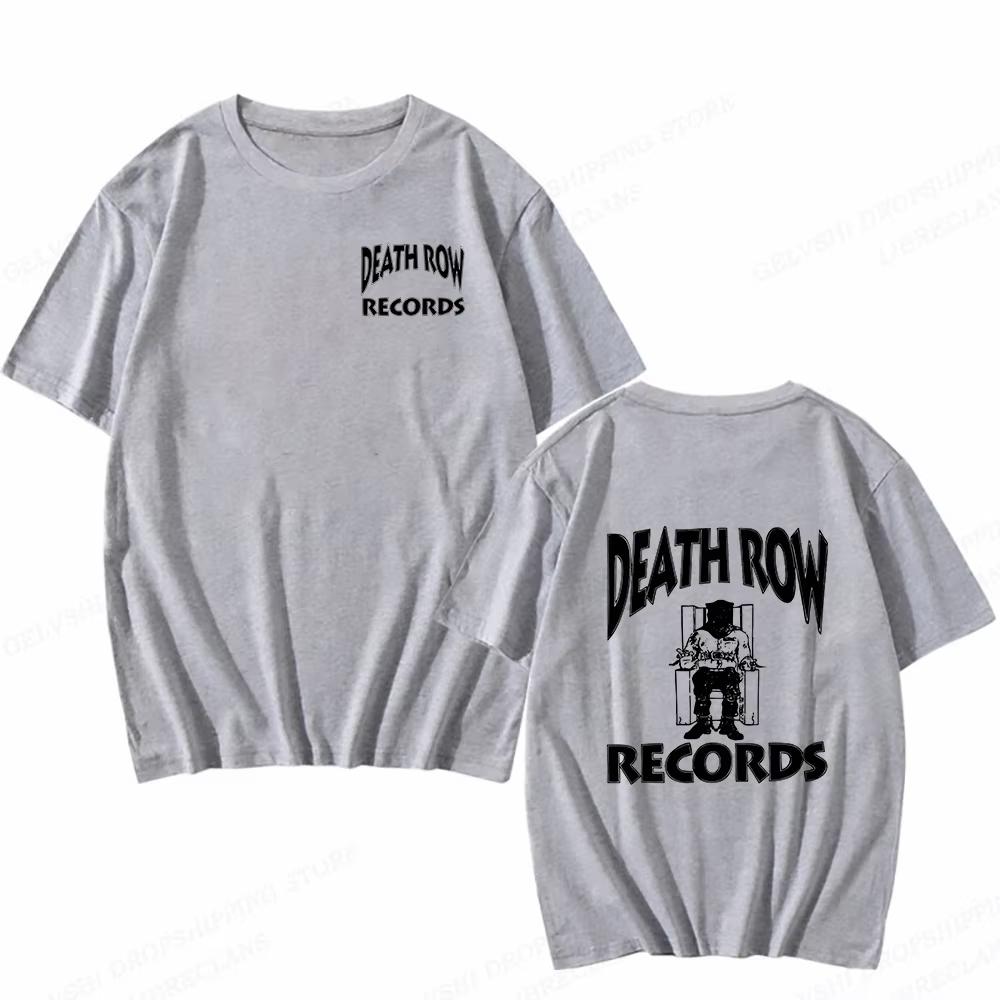 Death Row Records T-skjorte Herre Mote T-skjorter Bomulls T-skjorter Hip Hop Topper T-skjorter Dame T-skjorter Sommer Camisetas Oversized Casual