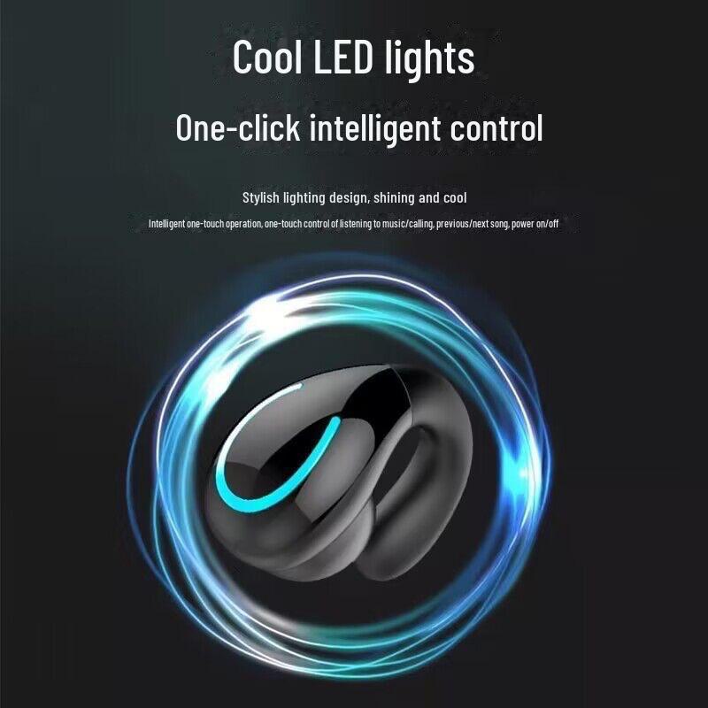 Auricular Deportivo Inalámbrico Bluetooth de Conducción Ósea con Clip para la Oreja para Hombres y Mujeres