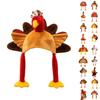 Turkey Plush Hat for Thanksgiving Halloween Party, Funny Novelty Costume Headpiece for Men Women Adults