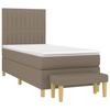3137297 vidaXL Lit à sommier tapissier avec matelas Taupe 100x200 cm Tissu
