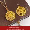 Gold Sand Eight Treasures Compass Pendant Necklace with Gourd Charm for Women