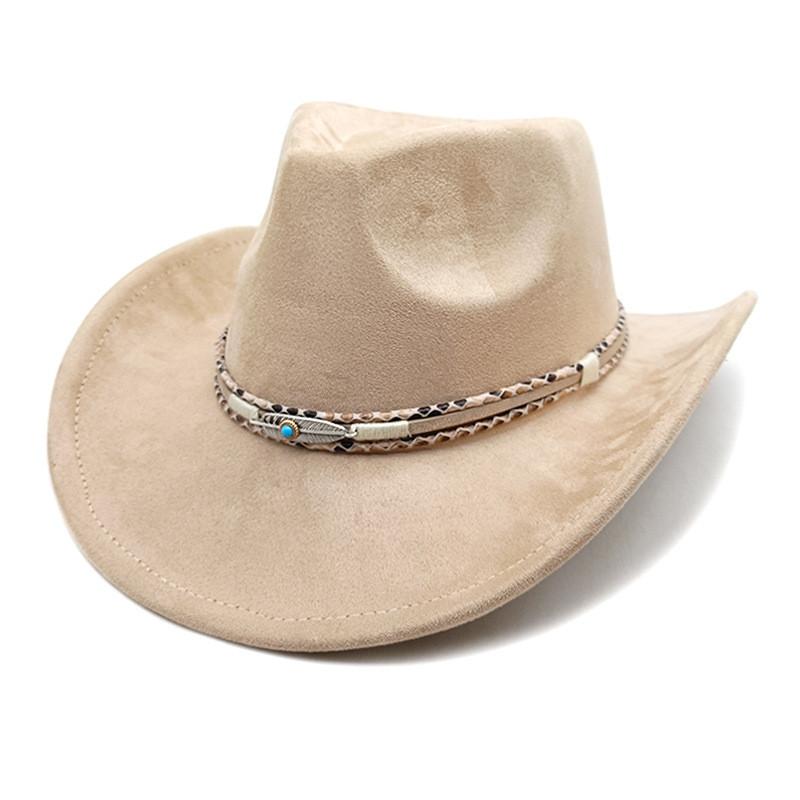 Ethnic Style Cowboy Hat With Wide Brim For Men Women Spring Sun Protection