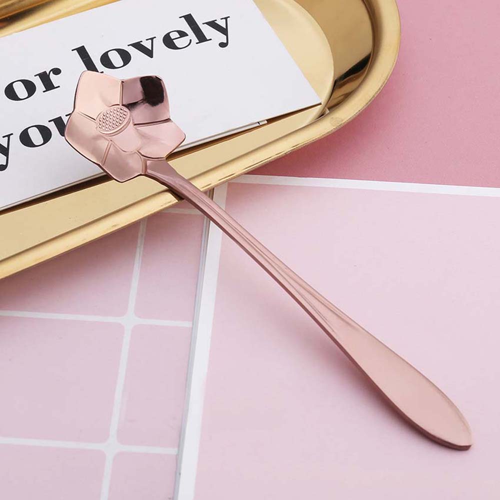 Mixing Spoon Bar Tools Tableware Stainless Steel Flower Spoon Set Cutlery Set Teaspoon Soup Spoon