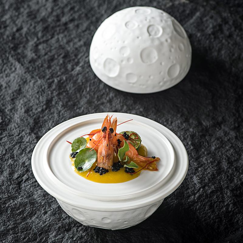 BRAppetizer Tableware Thick Soup Dessert Bowl Ceramic Dinner Plates French Cuisine Serving Plate Restaurant Specialty TablewareEY