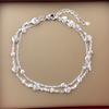 Fashionable Double-Layer Stainless Steel Women's Bracelet Minimalist Style, No Inlays, Waterproof, Suitable for Daily Wear and Gift Giving