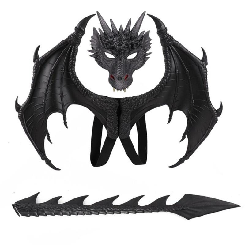 Dragon Mask Wing and Tail Kids Costume Kid Cosplay Wedding Party Halloween Christmas Costume Decoration Wing