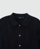 EZIO Cable Button-Up Collar Cardigan_Black
