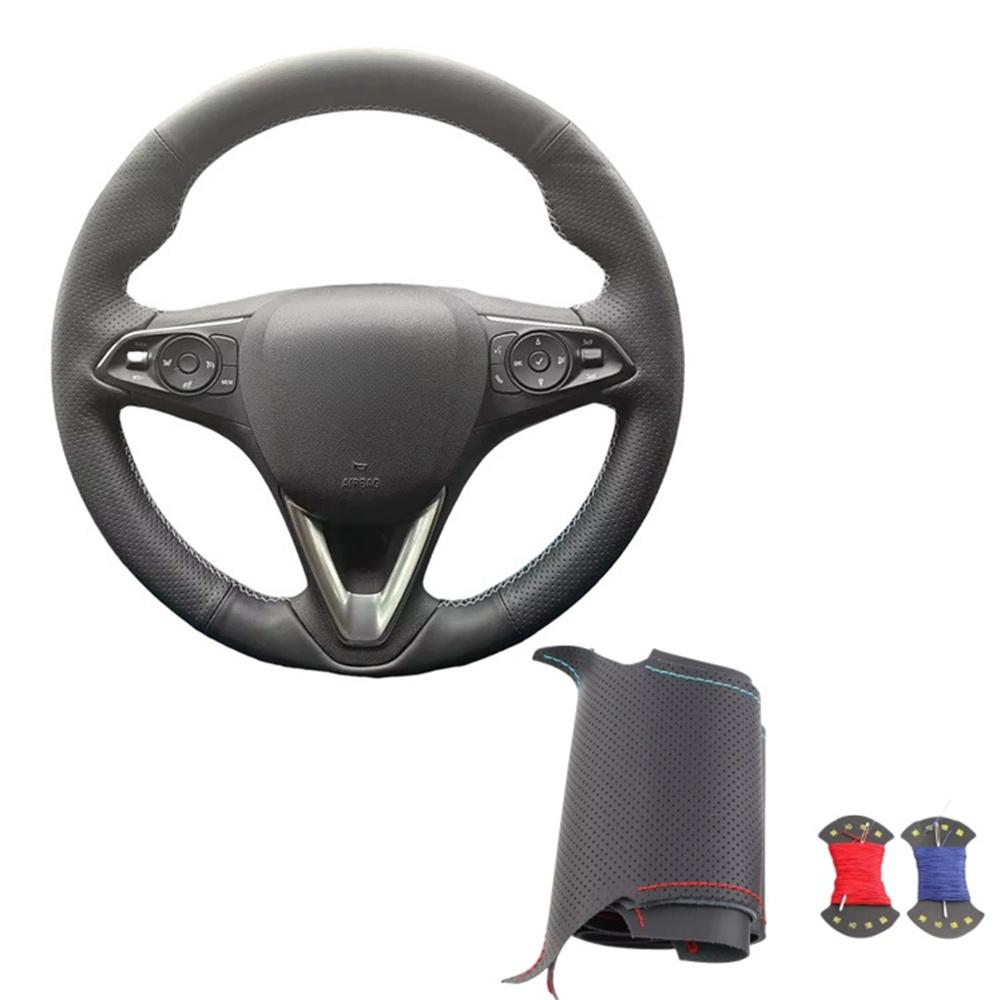 Car Steering Wheel Cover For Opel Astra K Corsa E Crosslandx Grandlandx Insignia Microfiber Leather Steering Wrap