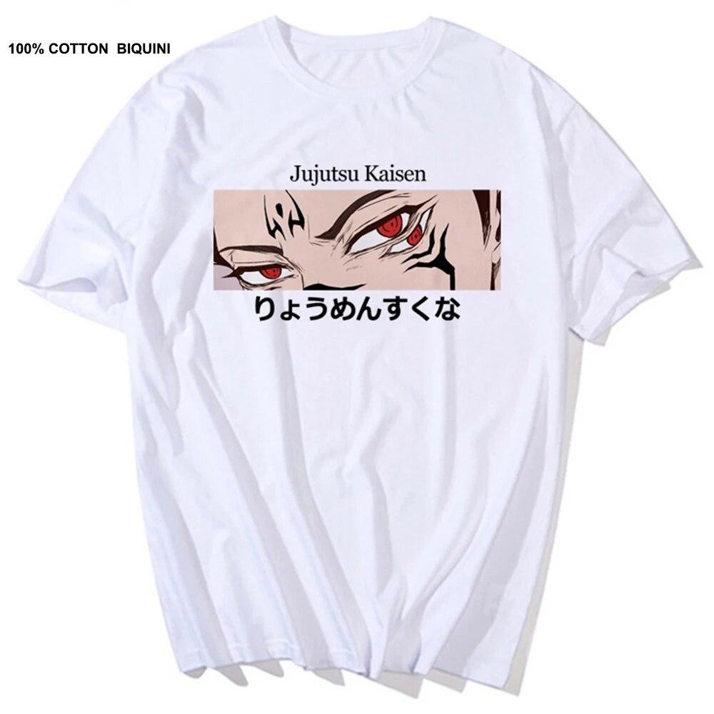 Japońskie anime Jujutsu Kaisen t-shirty unisex Itadori Yuji drukuj koszulki w stylu Harajuku Sukuna fajne unisex 100% bawełniana koszulka z krótkim rękawem