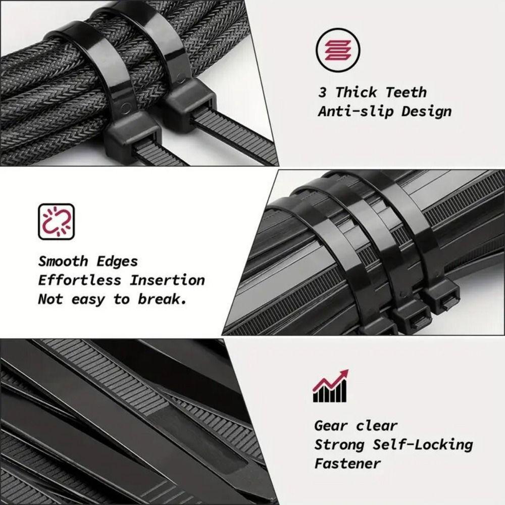 400Pcs Various Sizes Nylon Cable Ties Self-Locking Cord Ties Cable Zip Ties Cable Organization