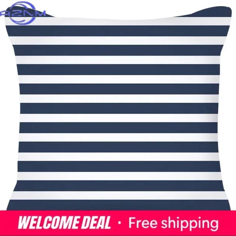 Pillowcase Navy Blue Geometric Pattern Decorative Home