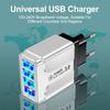 QC3.0 4-Port Fast USB Mobile Phone Charger with EU/UK/AU Plug