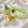 Pure Gold Cartoon Horse Pendant: Prosperity Keychain & Lanyard Gift