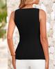 2025 Women's Sleeveless Square Neck Business Vest - European & American Elegant Casual Base Layer Outfit