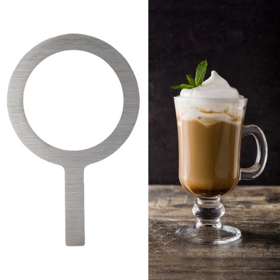 Edelstahl-Backbecherring mit hitzebeständigem Holzgriff, Milchteebecher-Abdeckung, Randdichtung für Dessert, Bubble Tea, geröstete Milch, DIY-Herstellung