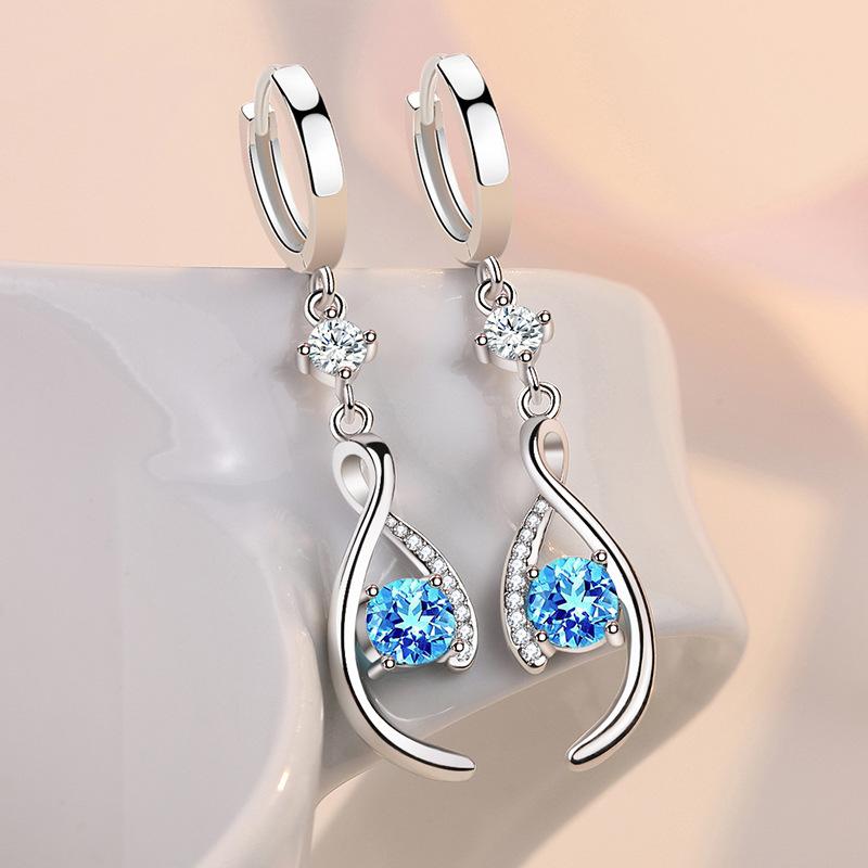 

925 Sterling Silver Claws Stud Earrings with Crystal AAA CZ Stone Modern Design Fashion Versatile Accessories Women Jewelry