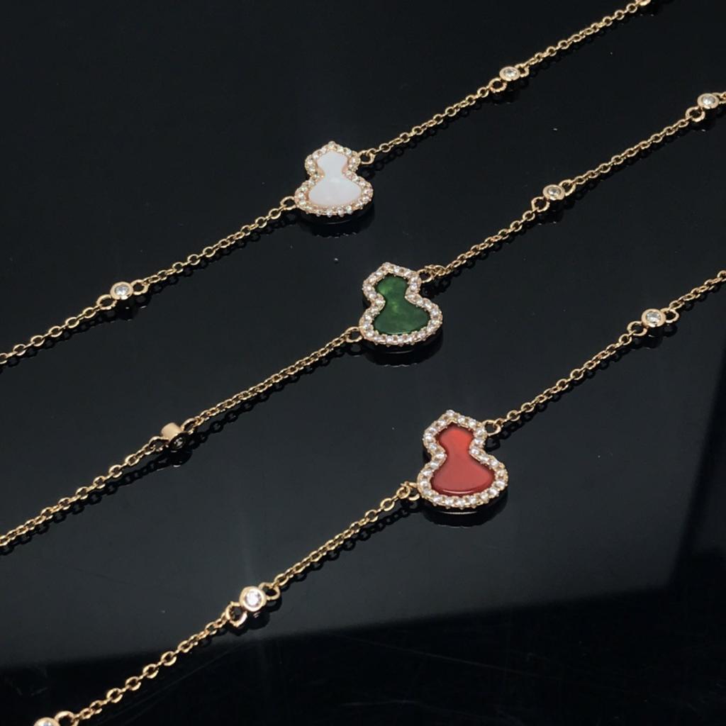 Kirin White Shell Agate Gourd Bracelet Rose Gold Diamond Full Diamond Jewelry