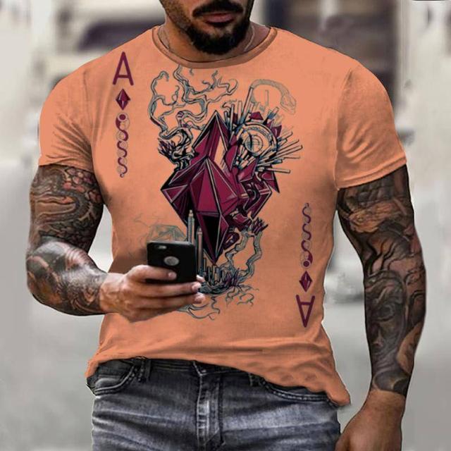 Summer Colorful Poker Gems Print Pánské tričko 3D Pánské Jesus Móda Ležérní Topy Krátké rukávy