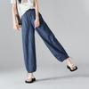 SOFSIL Women's Cotton Linen Elastic Waist Jogger Jeans