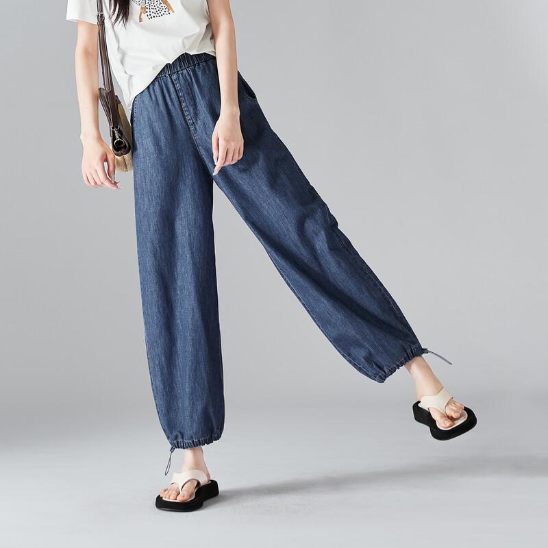 SOFSIL Women s Cotton Linen Elastic Waist Jogger Jeans 27/M