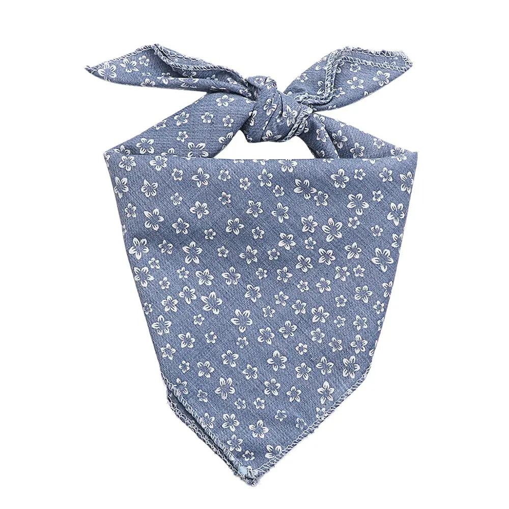 Pet Bandanas Plaid Dots Style Cotton Washable Dog Bandanas Scarf Bowties Collar Pet Square Bib For Puppies Kittens