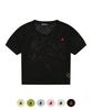 BHPOLOCLUB Women'S Scallop Pattern Round Short Sleeve Knit 4 Colors Tk103